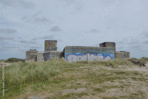 Canvas Print Atlantikwall, Bunker, Dänemark Blåvand und Vejers Strand
