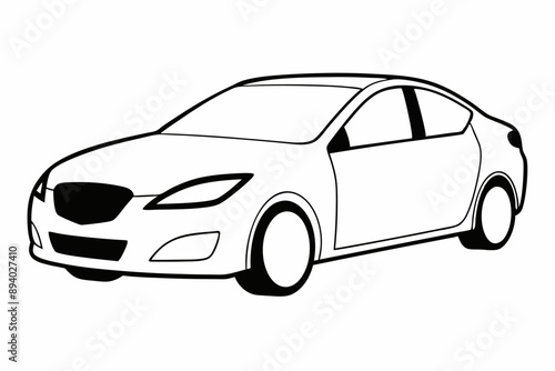 Mazda3 Car Vector Illustration with White Background Cartoons, Clipart, Line Art Design, Mazda3 car vector illustration with white background, perfect for cartoons and clipart