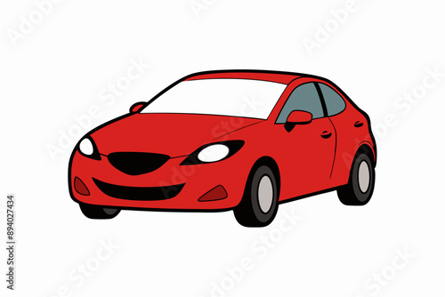 Mazda3 Car Vector Illustration with White Background Cartoons, Clipart, Line Art Design, Mazda3 car vector illustration with white background, perfect for cartoons and clipart