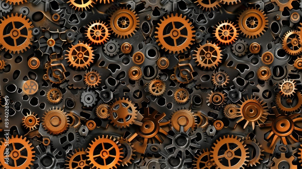 Interlocking gears forming a seamless pattern Interlocking gears forming a seamless pattern