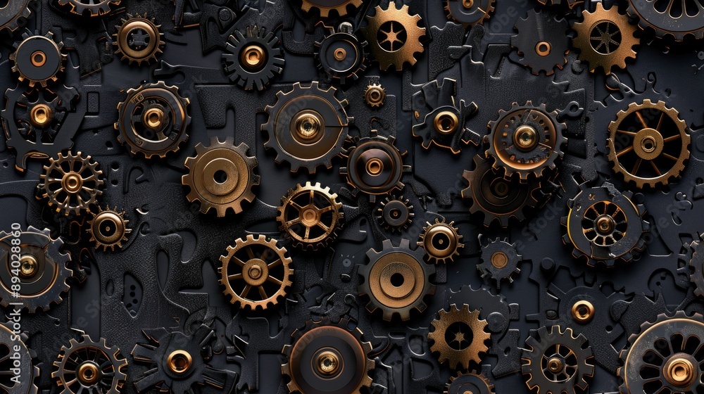 Interlocking gears forming a seamless pattern Interlocking gears forming a seamless pattern