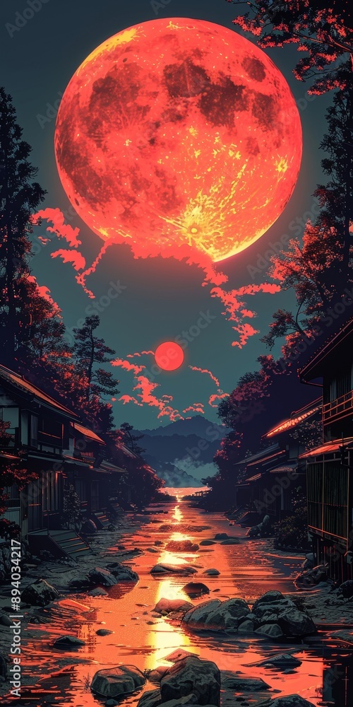 Obraz premium An illustration of a nighttime sky.