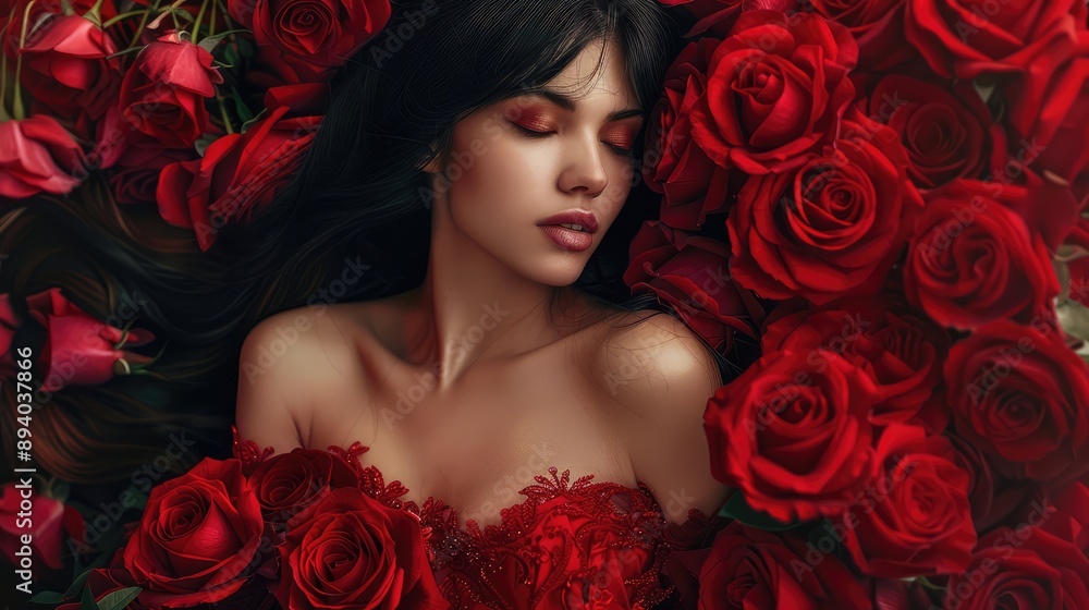 woman with roses woman with roses