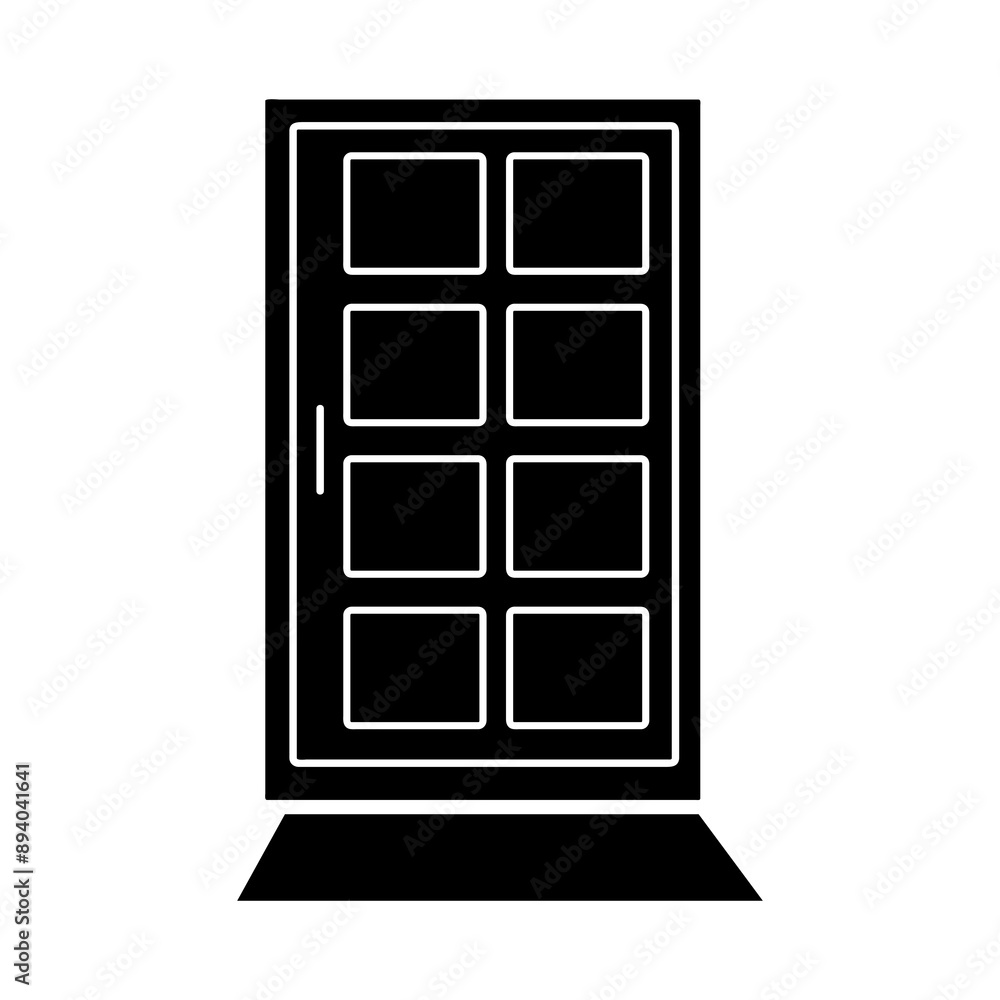 Door icon, isolated. simple flat black illustration on white background..eps Door icon, isolated. simple flat black illustration on white background..eps