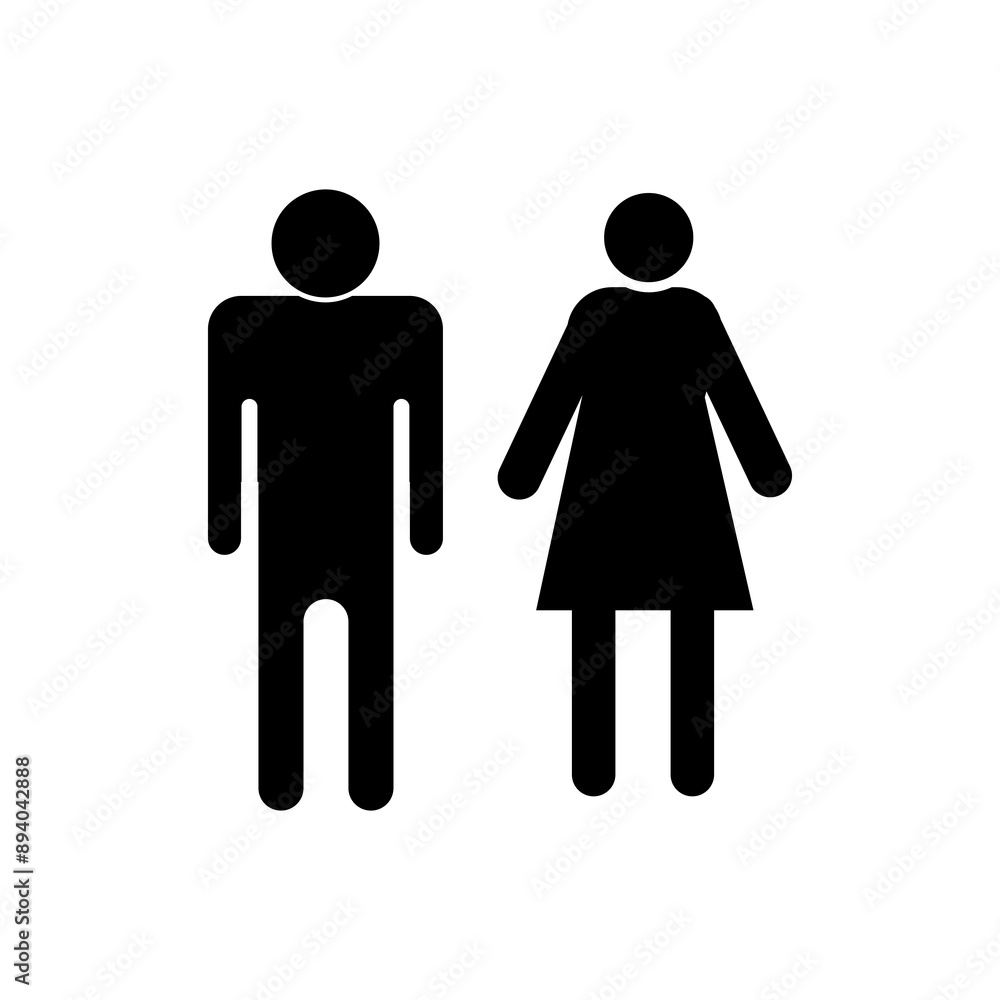 Man, Woman icon,simple flat black illustration for web and app on white background..eps Man, Woman icon,simple flat black illustration for web and app on white background..eps