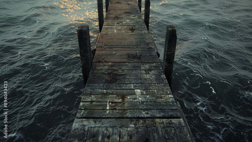 Fototapeta premium realistic high-resolution photo of dock, with detailed background