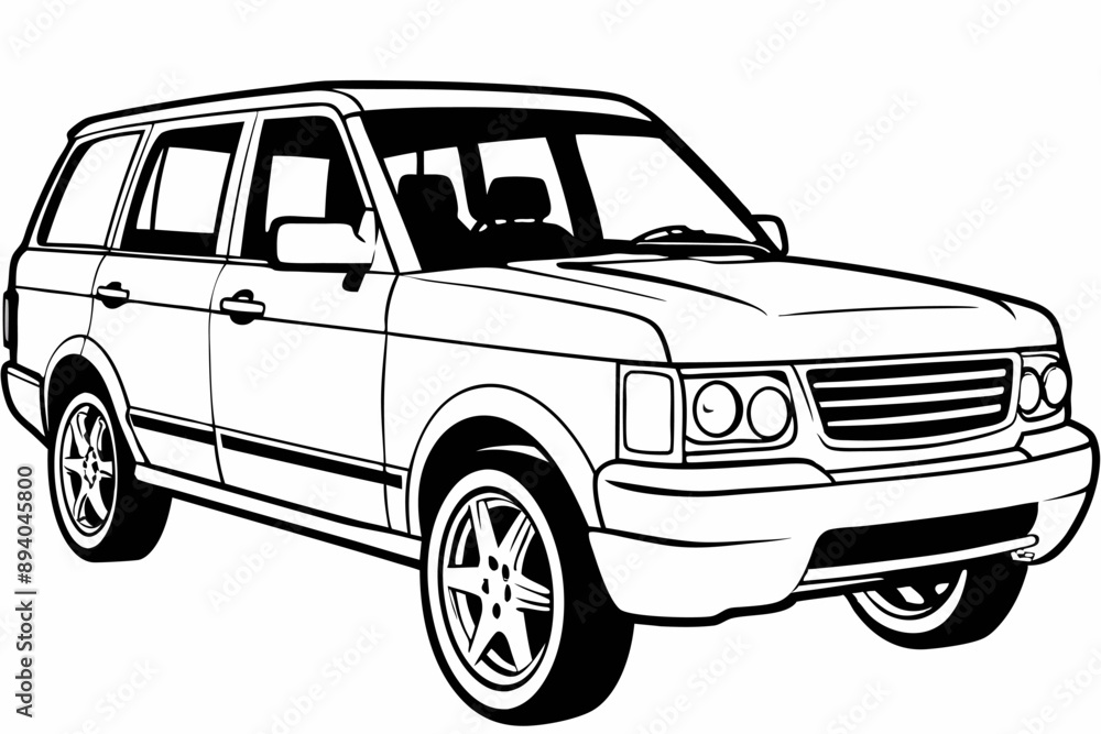 Range Rover Car Vector Illustration White Background, Cartoon, Clipart, Line Art Design, Range Rover car vector illustration with a white background in cartoon, clipart, and line art style. Range Rover Car Vector Illustration White Background, Cartoon, Clipart, Line Art Design, Range Rover car vector illustration with a white background in cartoon, clipart, and line art style.