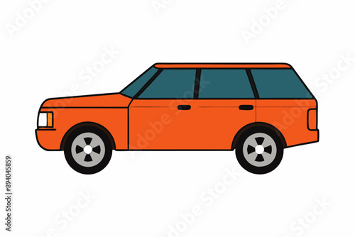 Range Rover Car Vector Illustration White Background, Cartoon, Clipart, Line Art Design, Range Rover car vector illustration with a white background in cartoon, clipart, and line art style.