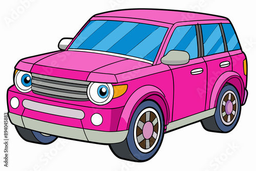 Range Rover Car Vector Illustration White Background, Cartoon, Clipart, Line Art Design, Range Rover car vector illustration with a white background in cartoon, clipart, and line art style.