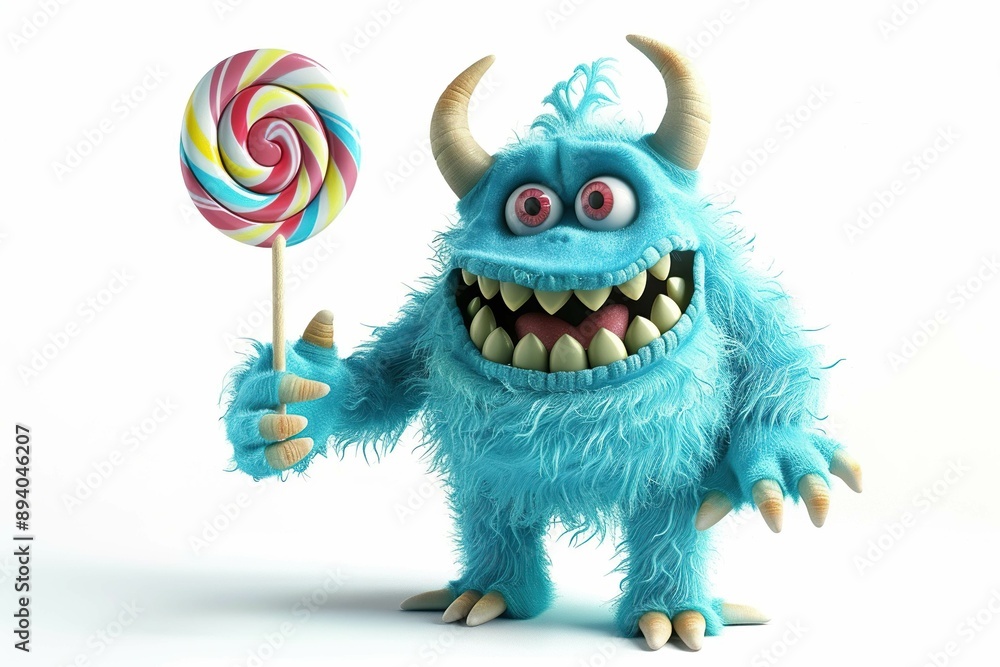 Monster holding lollipop Monster holding lollipop