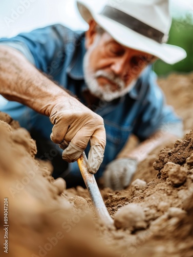 Archaeologists uncovering an ancient civilization s advanced tools, lost inventions, expedition and historical discovery photo