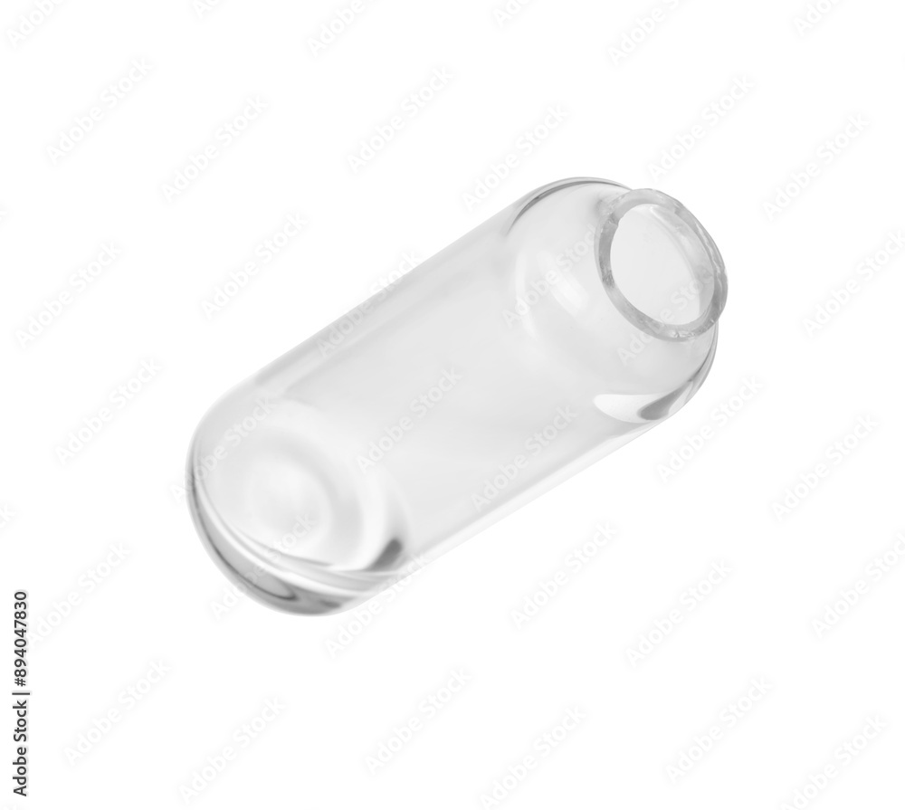 Open empty glass ampoule isolated on white Open empty glass ampoule isolated on white