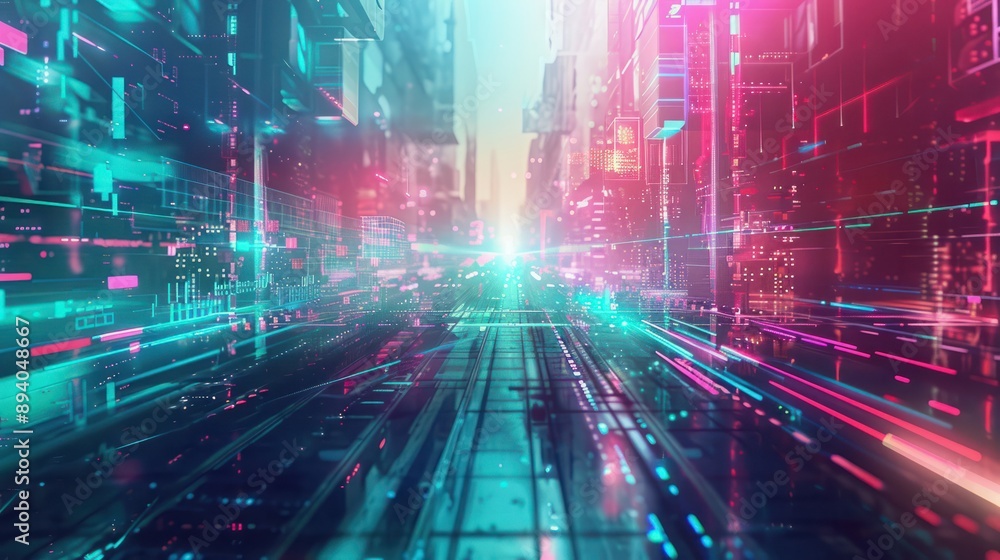 Cyberpunk-inspired backdrop material with futuristic technology with a light and line effect Cyberpunk-inspired backdrop material with futuristic technology with a light and line effect