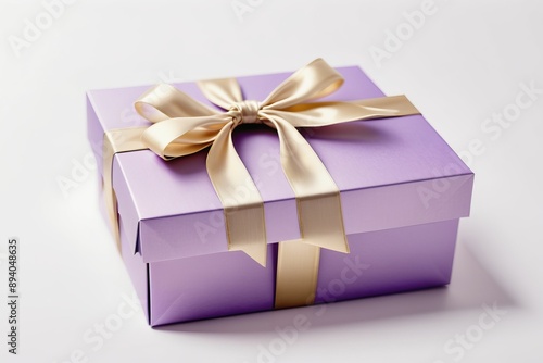 purple gift boxes with ribbons decorated for a celebration isolated white background