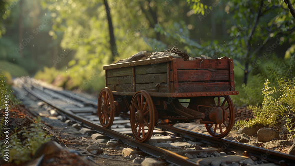 Obraz premium realistic high-resolution photo of handcar, with detailed background
