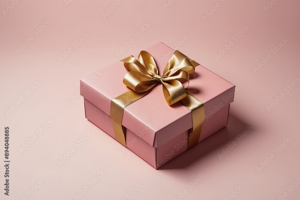 brown gift boxes with gold ribbons for holidays and celebrations isolated pink background brown gift boxes with gold ribbons for holidays and celebrations isolated pink background