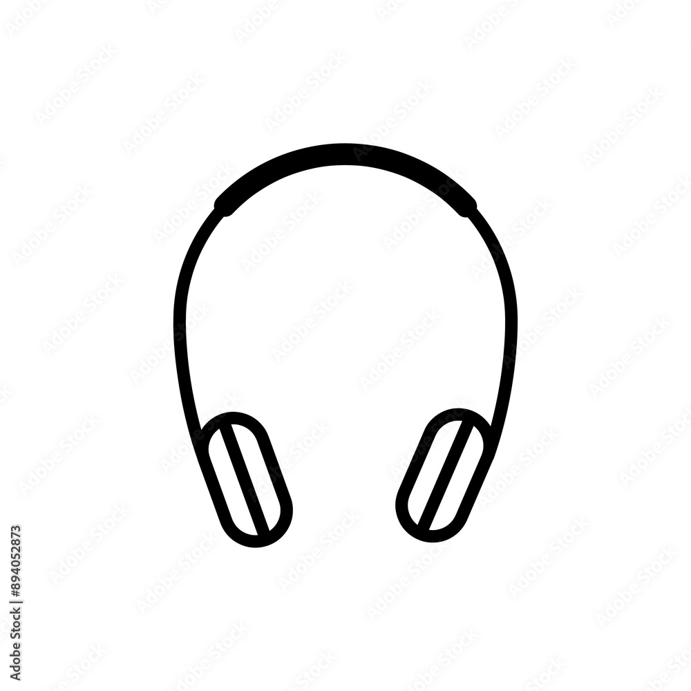 Headphone vector icon. Wireless headphones sign flat black illustration for web and app on white background..eps Headphone vector icon. Wireless headphones sign flat black illustration for web and app on white background..eps