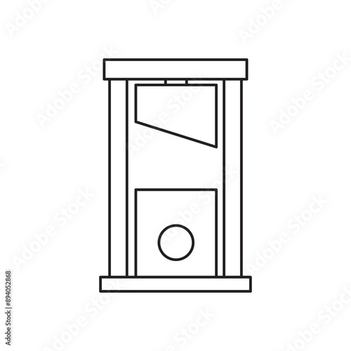 Guillotine icon vector,simple flat black linear illustration for web and app on white background..eps