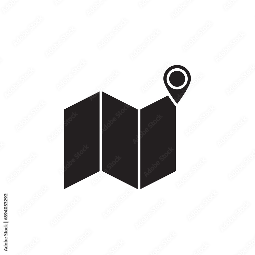 map icon vector, simple flat black illustration for web and app on white background..eps map icon vector, simple flat black illustration for web and app on white background..eps