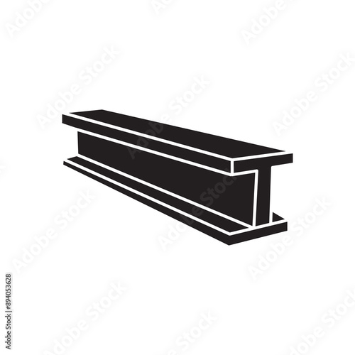 Steel beam vector icon. simple flat black trendy style illustration on white background..eps