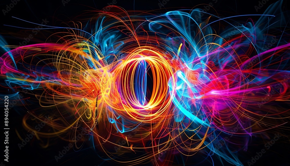 Obraz premium Abstract Light Trails and Swirls