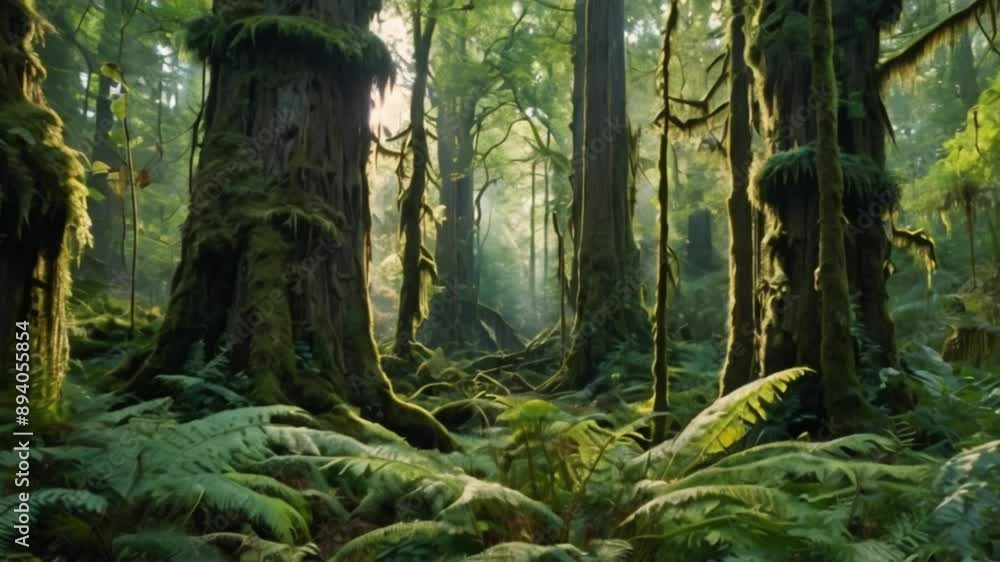 A dense forest with tall, ancient trees, where fairies and woodland creatures can be seen peeking out from the foliage A dense forest with tall, ancient trees, where fairies and woodland creatures can be seen peeking out from the foliage