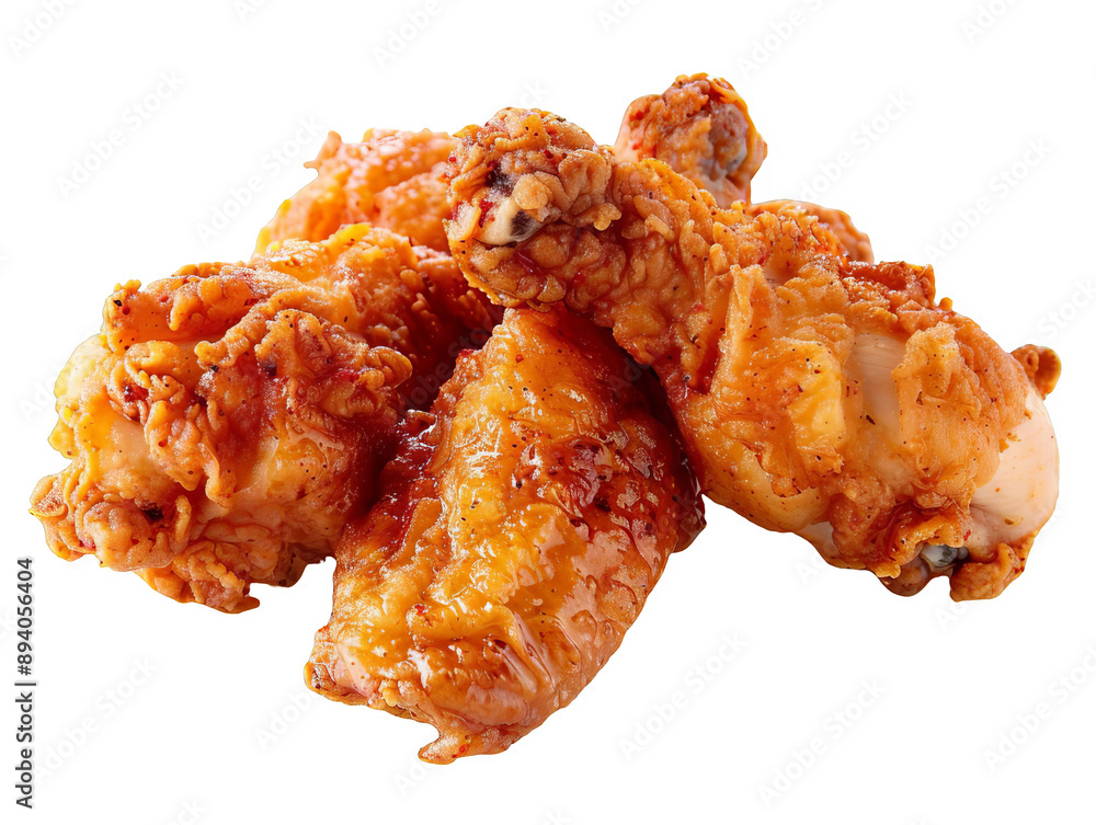 Golden brown fried chicken wings stacked together, perfect for culinary presentations and food photography. Golden brown fried chicken wings stacked together, perfect for culinary presentations and food photography.