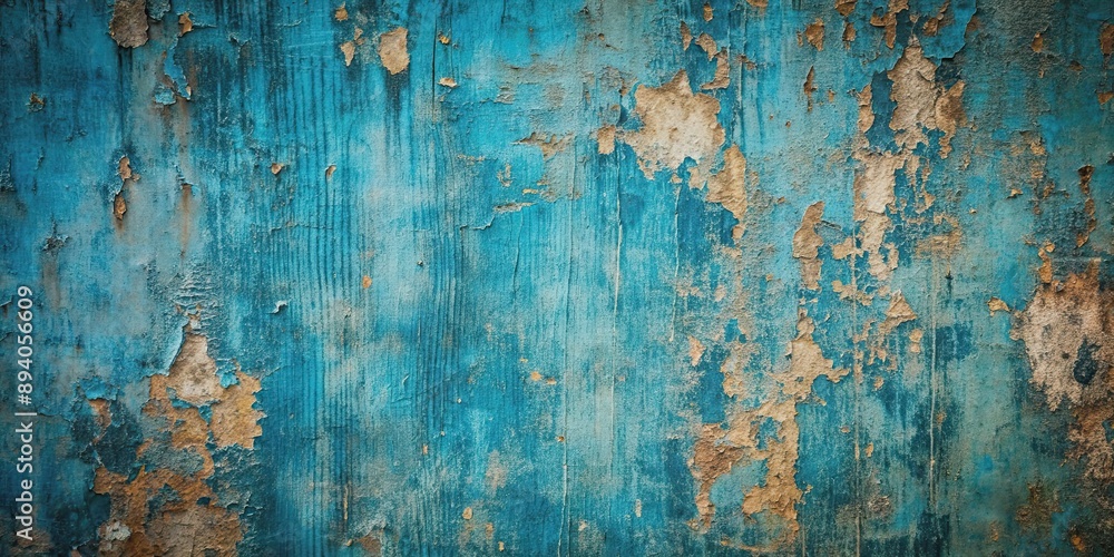 Fototapeta premium Grunge blue textured wall with a distressed and rustic appearance , grunge, blue, textured, wall, background, rough, vintage