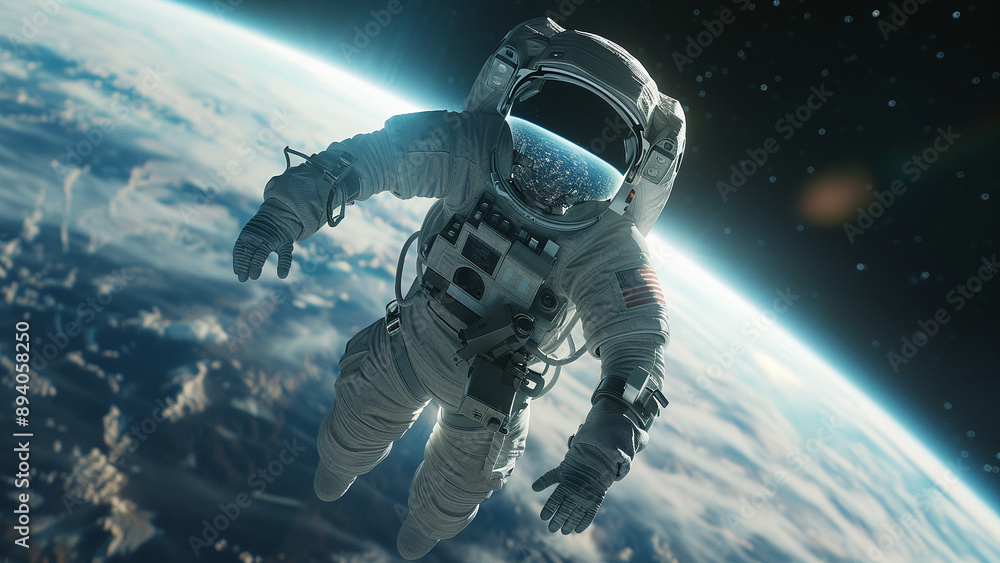 Fototapeta premium realistic high-resolution photo of microgravity, with detailed background