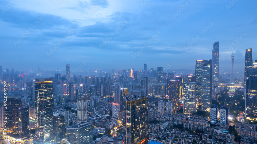 Breathtaking Night View of a Modern Urban Skyline Breathtaking Night View of a Modern Urban Skyline