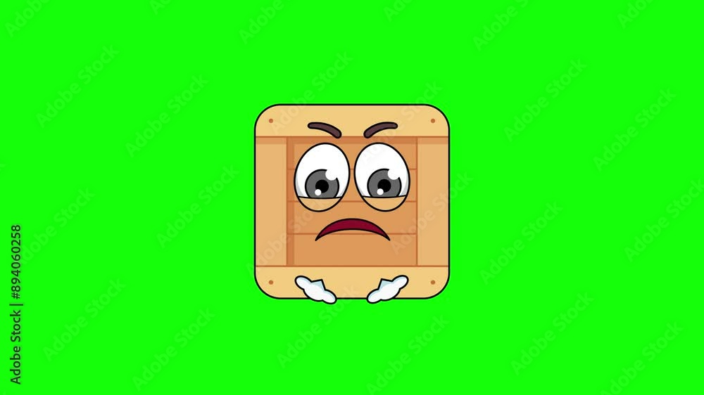 wooden box character with expressions of irritation, anger, and contempt, face with Steam From Nose wooden box character with expressions of irritation, anger, and contempt, face with Steam From Nose