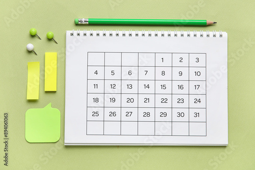 Calendar with office statio...