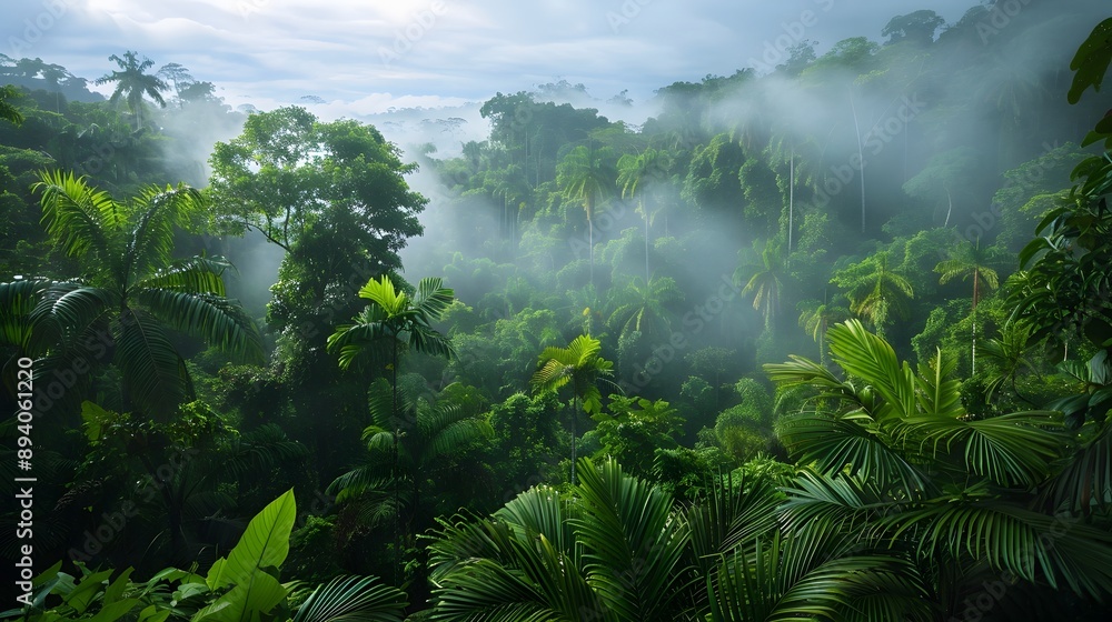 Lush Emerald Rainforest with Towering Trees and Cascading Waterfalls,Pristine Tropical Wilderness Lush Emerald Rainforest with Towering Trees and Cascading Waterfalls,Pristine Tropical Wilderness