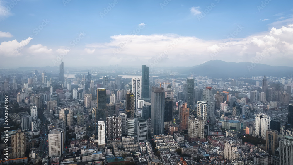 Fototapeta premium Breathtaking Aerial View of a Modern Urban Cityscape