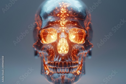 Wallpaper Mural A captivating skull design with glowing elements, showcasing the fusion of art and science in a stunning visual display. Torontodigital.ca
