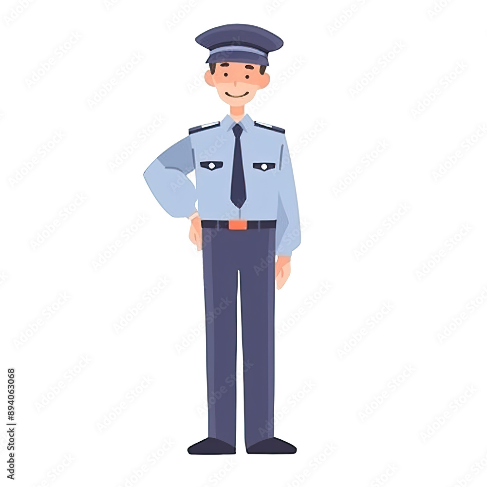 An illustration of a bus driver smiling and looking at the camera An illustration of a bus driver smiling and looking at the camera