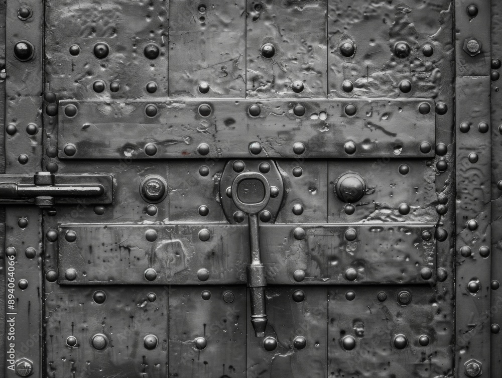 Fototapeta premium Heavyduty safe door, symbolizing fortification and security in banking