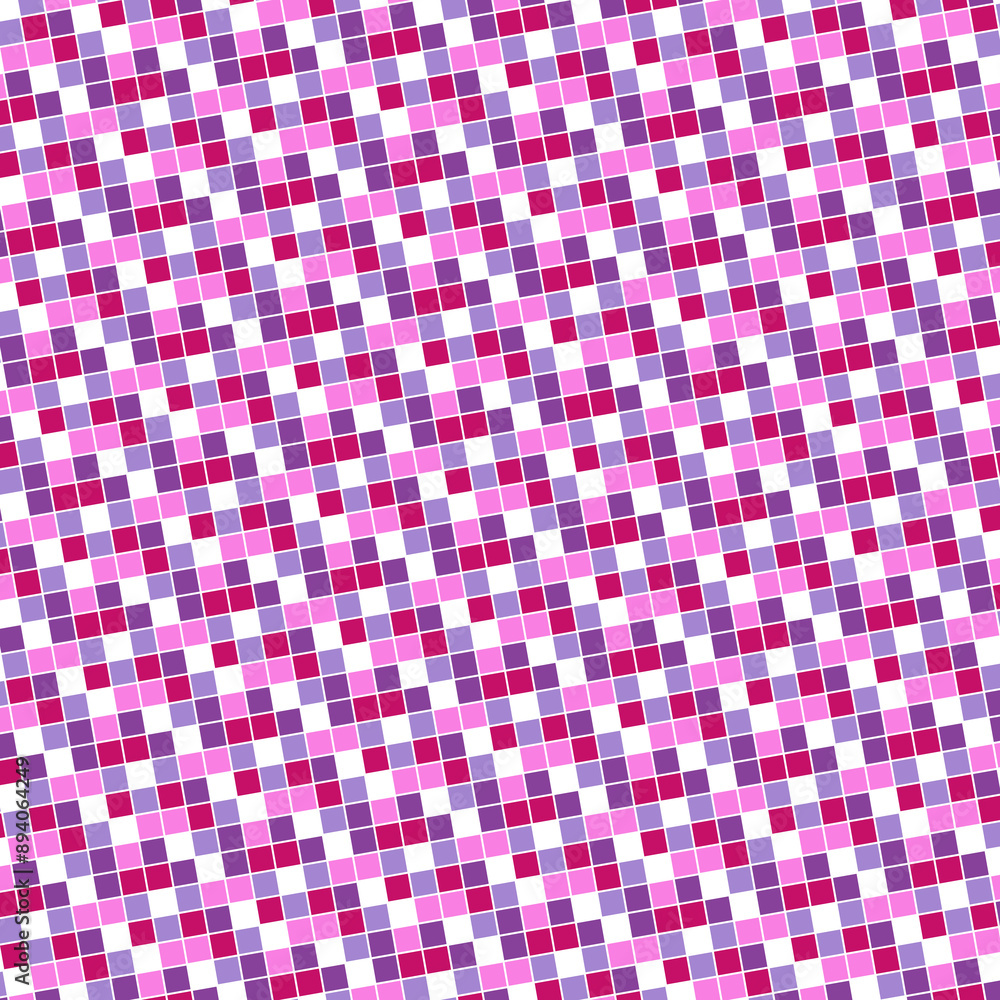 Fototapeta premium Girly Rainbow Medley Hue Seamless Repeat Bright Colorful Multicolor Geometric Geometry Square Block Cube Pattern 164