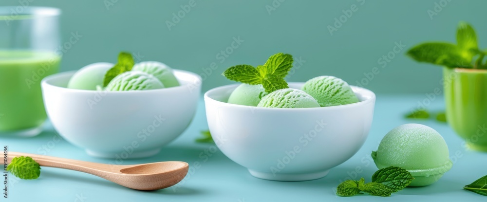 Matcha Cream Puff Ice Cream In Kyoto, Japan, Capturing The Essence Of Japanese Flavors Matcha Cream Puff Ice Cream In Kyoto, Japan, Capturing The Essence Of Japanese Flavors