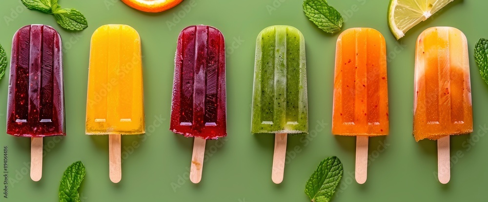 Melting Ice Cream Stick Popsicle, A Minimal Summer Concept, Looking Refreshing And Colorful Melting Ice Cream Stick Popsicle, A Minimal Summer Concept, Looking Refreshing And Colorful