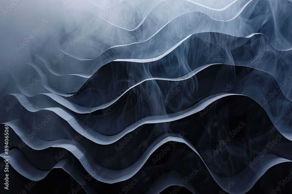 Obraz premium Flowing wave line pattern, graphic resource background illustration, flow geometric lines, color waves, generated ai