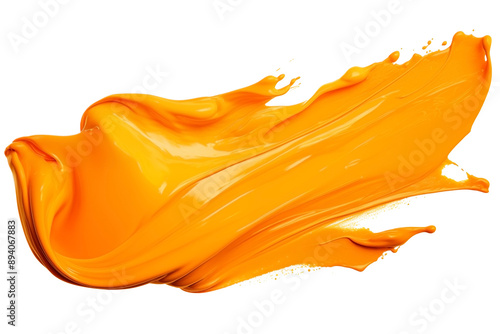 colourful stroke of Orange paint PNG brush Hand painted Splash isolated on white and transparent background - acrylic watercolor paint pastel stain splatter drawing