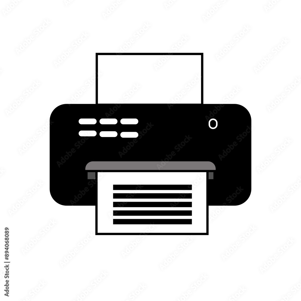 black version an icon or vector illustration of a printer machine black version an icon or vector illustration of a printer machine