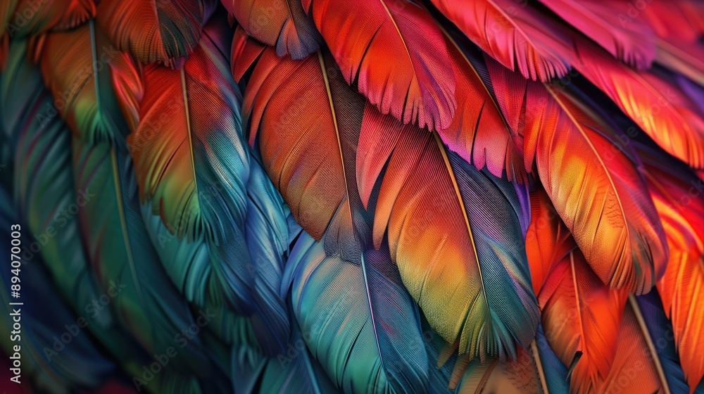 An image that appears like a close-up of colorful bird feathers, with intricate details and vibrant hues blending together. 32k, full ultra HD, high resolution An image that appears like a close-up of colorful bird feathers, with intricate details and vibrant hues blending together. 32k, full ultra HD, high resolution