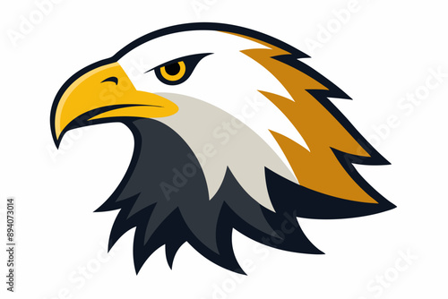 Eagle head illustration in high detail, perfect for branding, logos, and wildlife themes. photo