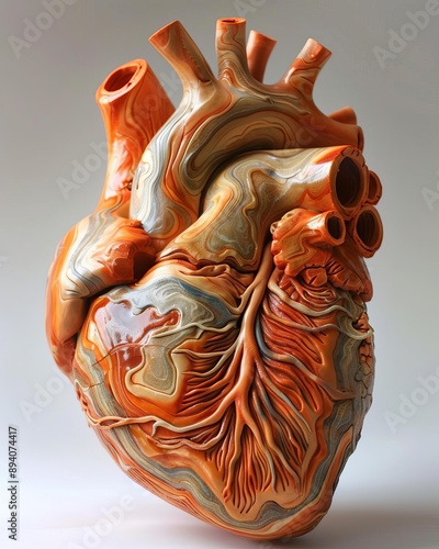 Wallpaper Mural Artistic sculpture of a human heart with intricate, colorful swirls and textures creating a unique, vibrant representation. Torontodigital.ca