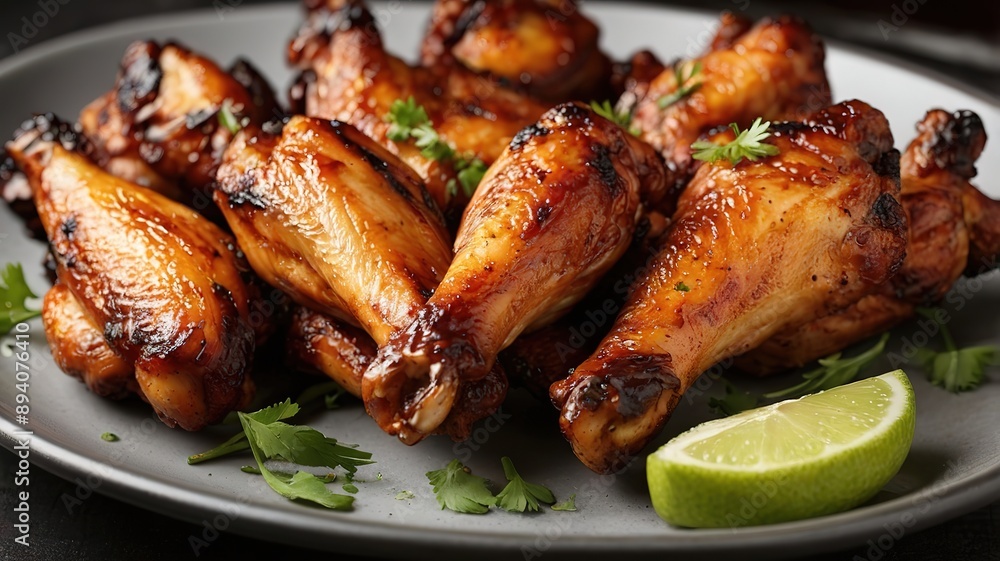 Backed Chicken wings with sauce Backed Chicken wings with sauce