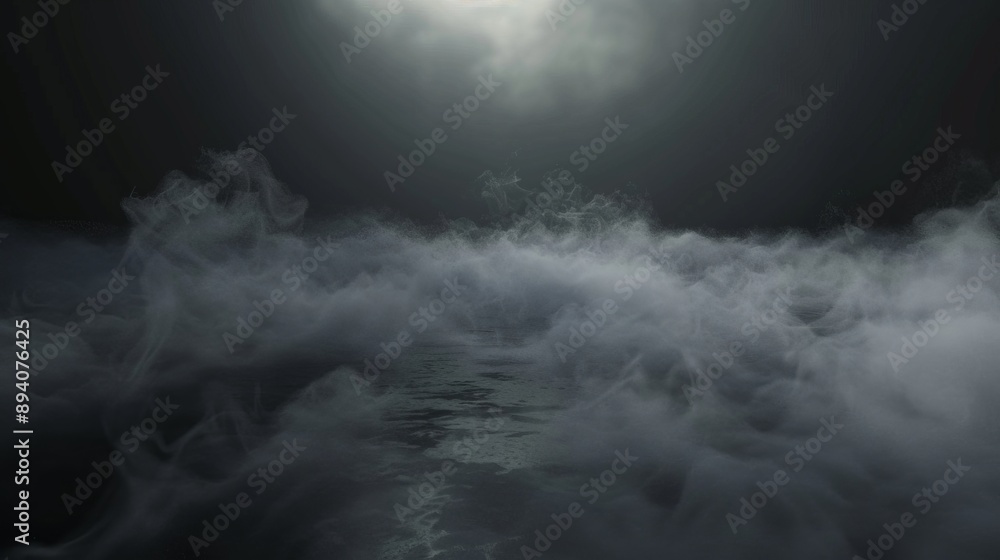 © Studios - Smoke black ground fog cloud floor mist background steam dust dark white horror overlay Ground smoke haze night black water atmosphere 3d magic spooky smog texture isolated transparent effect circle