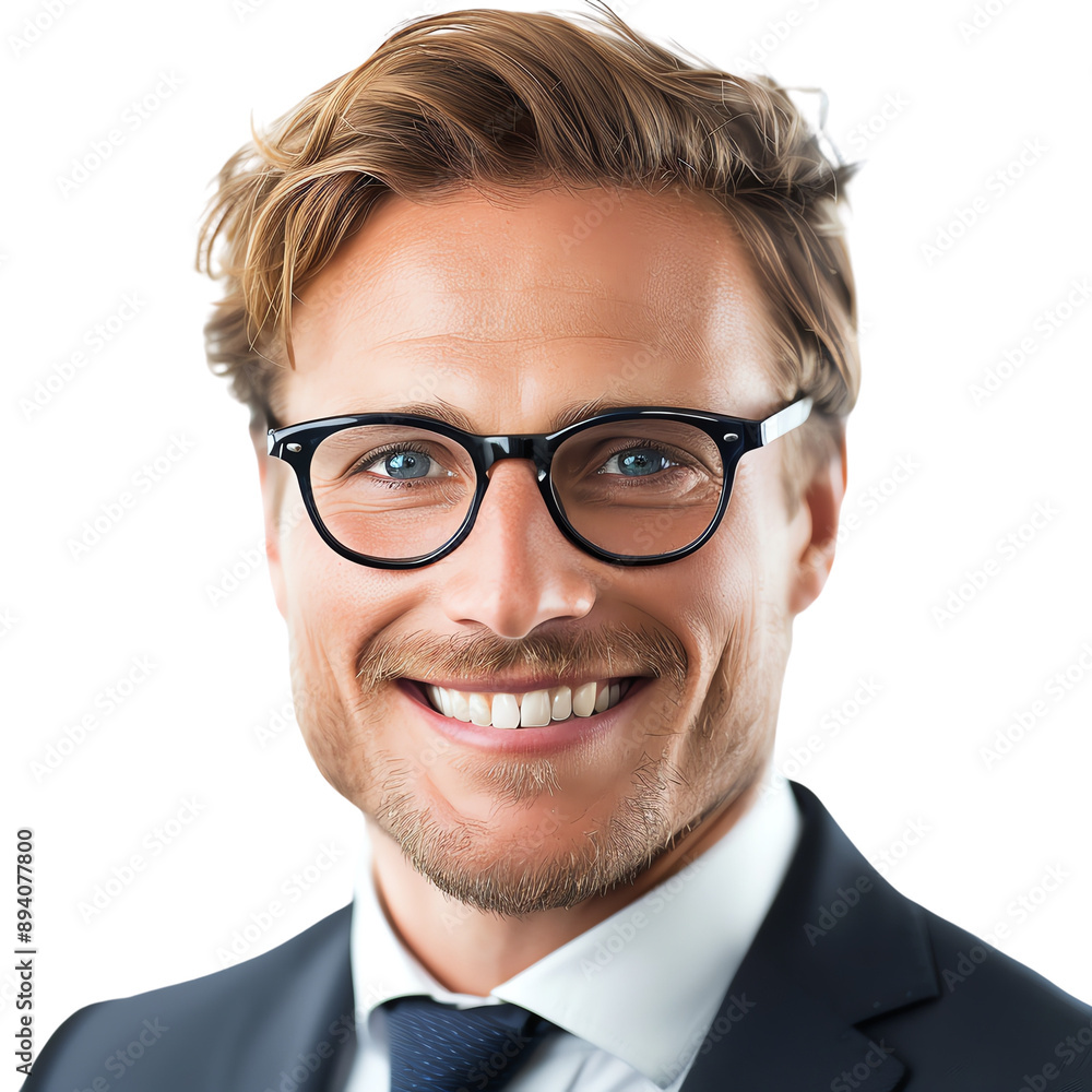 Confident businessman wearing glasses and a suit smiles warmly. Perfect for corporate, professional, and business-related stock images. Confident businessman wearing glasses and a suit smiles warmly. Perfect for corporate, professional, and business-related stock images.
