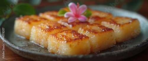 Akok, A Traditional Malaysian Dessert, A Type Of Coconut Pancake Often Enjoyed For Its Rich, Sweet Flavor photo